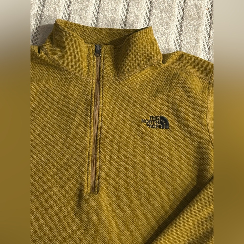 The North Face Men’s Fleece Pullover Gold/Khaki Quarter-Zip Jacket - XL - Picture 5 of 11